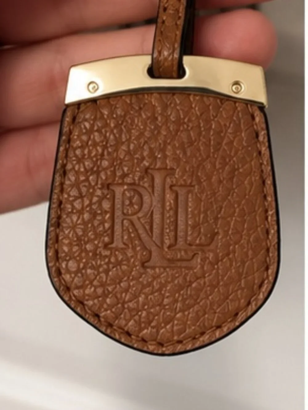 Lauren Ralph Lauren Brown Pebbled Leather Crossbody Bag